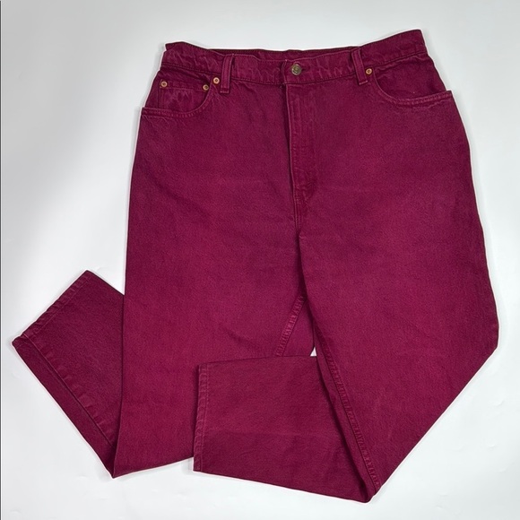Vintage Levi's 551 Pink Relaxed Fit Tapered Leg Jeans Size 16 Med - Picture 1 of 11
